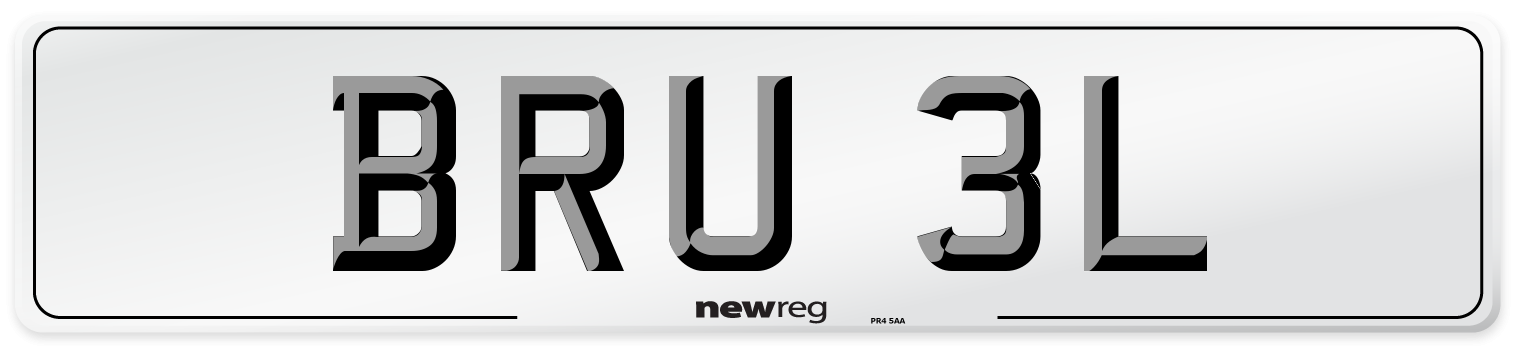 BRU 3L Number Plate from New Reg